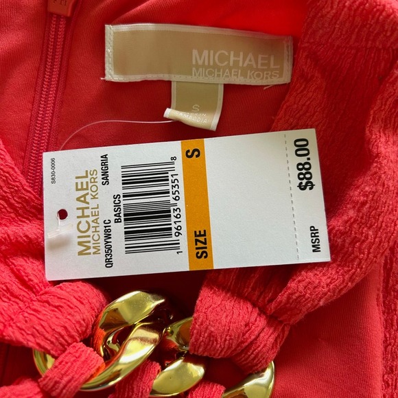 NWT Michael Kors coral Vacation Halter Classic Halter top $88 SZ S - Picture 6 of 6